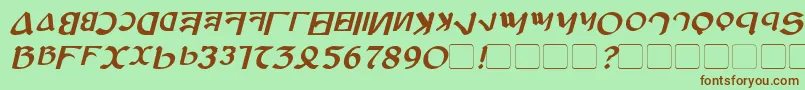 Czcionka AnayankaBoldItalic – brązowe czcionki na zielonym tle