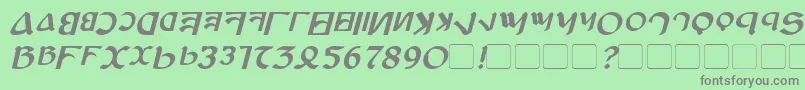 AnayankaBoldItalic Font – Gray Fonts on Green Background