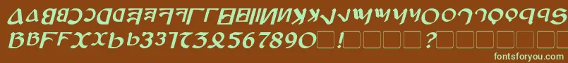 Шрифт AnayankaBoldItalic – зелёные шрифты на коричневом фоне