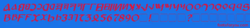 AnayankaBoldItalic Font – Red Fonts on Blue Background