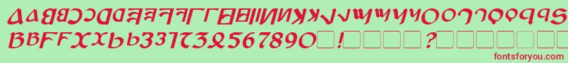 AnayankaBoldItalic Font – Red Fonts on Green Background