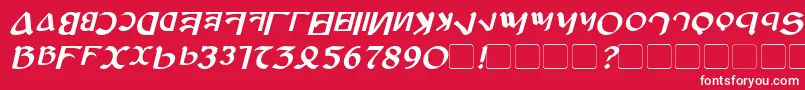 AnayankaBoldItalic-Schriftart – Weiße Schriften auf rotem Hintergrund