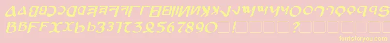 AnayankaBoldItalic Font – Yellow Fonts on Pink Background