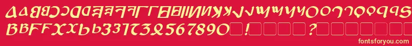 AnayankaBoldItalic Font – Yellow Fonts on Red Background