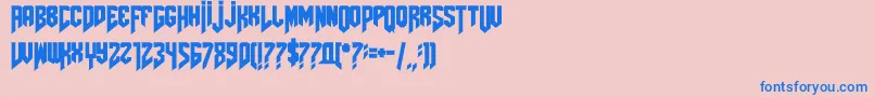 Amazdoomleft2 Font – Blue Fonts on Pink Background