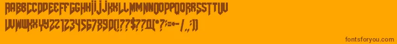 Amazdoomleft2-fontti – ruskeat fontit oranssilla taustalla
