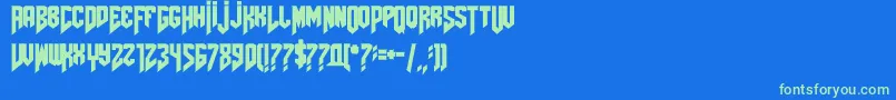 Amazdoomleft2-fontti – vihreät fontit sinisellä taustalla