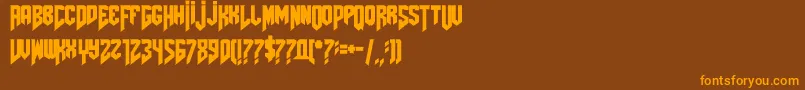 Amazdoomleft2 Font – Orange Fonts on Brown Background
