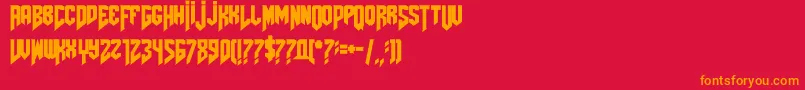 Amazdoomleft2-fontti – oranssit fontit punaisella taustalla