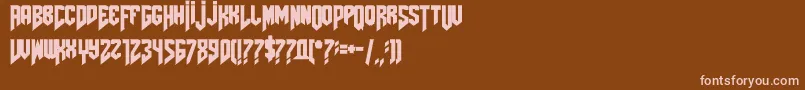 Amazdoomleft2 Font – Pink Fonts on Brown Background