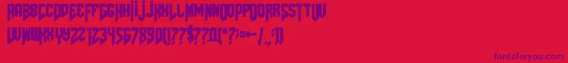 Police Amazdoomleft2 – polices violettes sur fond rouge