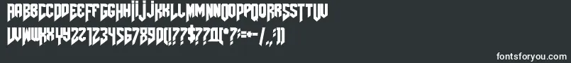 フォントAmazdoomleft2 – 黒い背景に白い文字