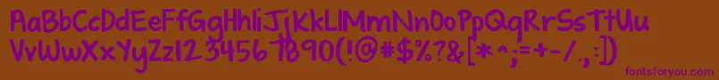 Kgshadowoftheday Font – Purple Fonts on Brown Background
