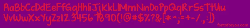 Шрифт Kgshadowoftheday – красные шрифты на фиолетовом фоне