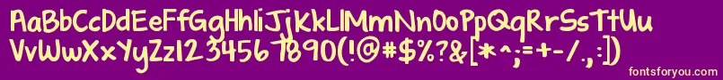 Kgshadowoftheday Font – Yellow Fonts on Purple Background