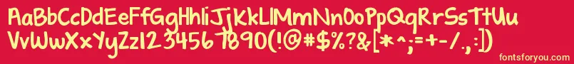 Kgshadowoftheday Font – Yellow Fonts on Red Background