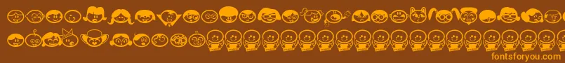 Chickabiddies Font – Orange Fonts on Brown Background