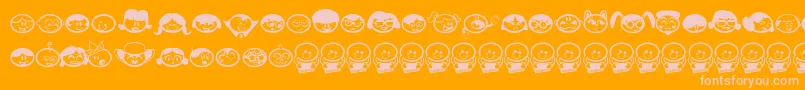 fuente Chickabiddies – Fuentes Rosadas Sobre Fondo Naranja