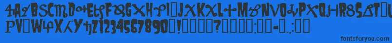 フォントDanzig4p – 黒い文字の青い背景