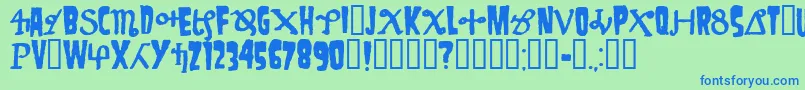 フォントDanzig4p – 青い文字は緑の背景です。