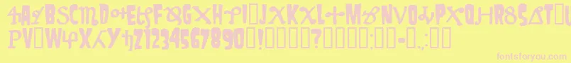 Danzig4p-fontti – vaaleanpunaiset fontit keltaisella taustalla