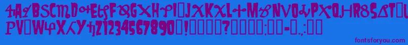 Danzig4p Font – Purple Fonts on Blue Background