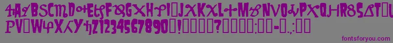 フォントDanzig4p – 紫色のフォント、灰色の背景
