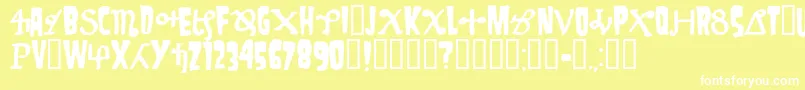 Danzig4p Font – White Fonts on Yellow Background