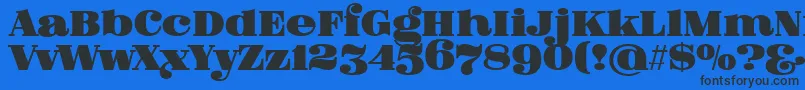 FatFlamingo5Overlay Font – Black Fonts on Blue Background