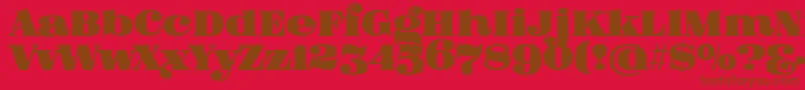 Fonte FatFlamingo5Overlay – fontes marrons em um fundo vermelho