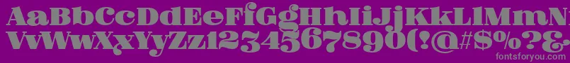 フォントFatFlamingo5Overlay – 紫の背景に灰色の文字