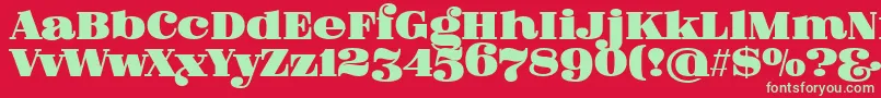 FatFlamingo5Overlay Font – Green Fonts on Red Background