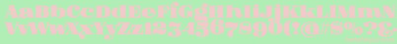 フォントFatFlamingo5Overlay – 緑の背景にピンクのフォント