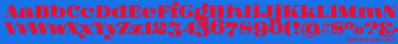 FatFlamingo5Overlay Font – Red Fonts on Blue Background