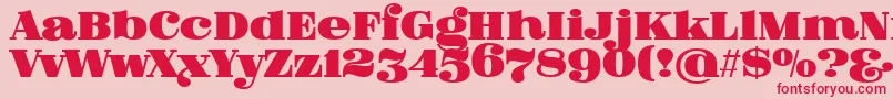 FatFlamingo5Overlay Font – Red Fonts on Pink Background