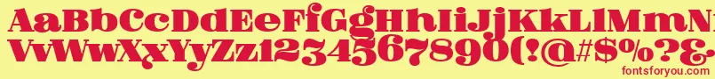 FatFlamingo5Overlay Font – Red Fonts on Yellow Background