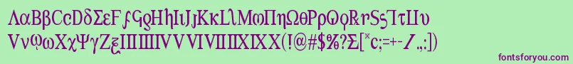 Achilles3cond Font – Purple Fonts on Green Background