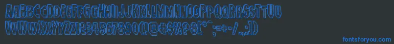 Hitchblockengrave Font – Blue Fonts on Black Background