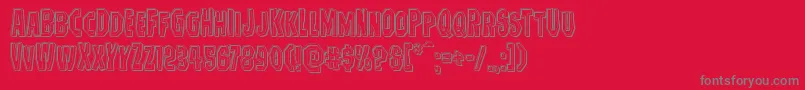Hitchblockengrave Font – Gray Fonts on Red Background