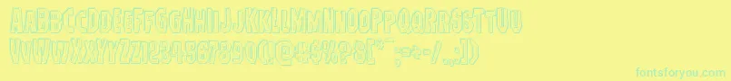 Czcionka Hitchblockengrave – zielone czcionki na żółtym tle