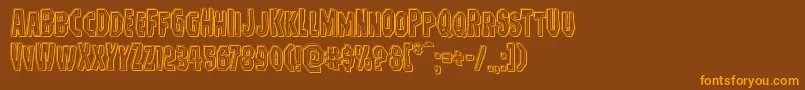 Hitchblockengrave Font – Orange Fonts on Brown Background