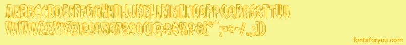 Hitchblockengrave Font – Orange Fonts on Yellow Background