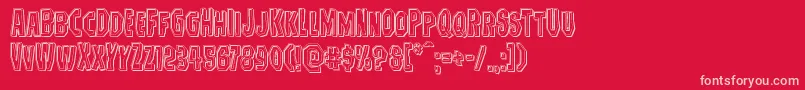 Hitchblockengrave Font – Pink Fonts on Red Background