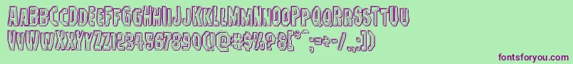 Hitchblockengrave Font – Purple Fonts on Green Background