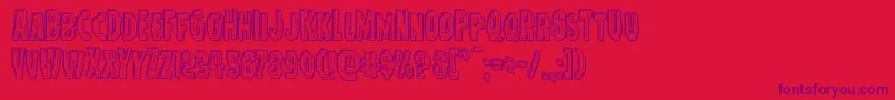 Hitchblockengrave Font – Purple Fonts on Red Background