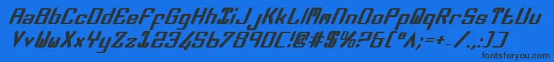 Police ZeeLanceBoldItalic – polices noires sur fond bleu