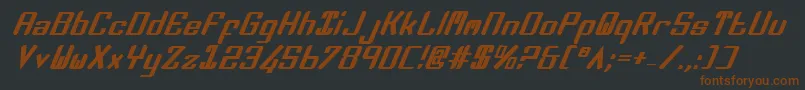 ZeeLanceBoldItalic-fontti – ruskeat fontit mustalla taustalla