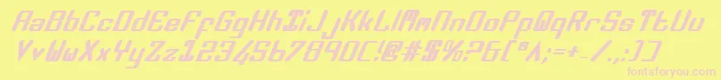 ZeeLanceBoldItalic Font – Pink Fonts on Yellow Background