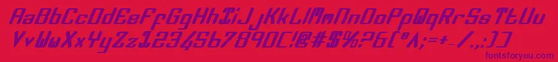 フォントZeeLanceBoldItalic – 赤い背景に紫のフォント