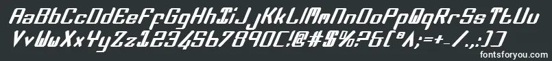 Шрифт ZeeLanceBoldItalic – белые шрифты